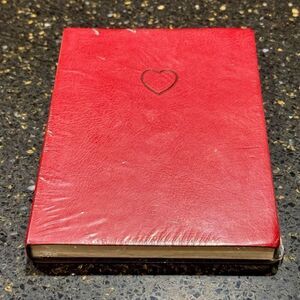 Eccolo Red Leather Lined Journal with Embossed Heart.